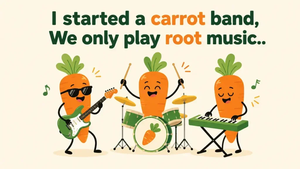I started a carrot band, We only play root music.