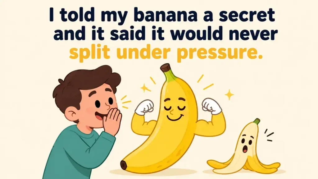 I told my banana a secret and it said it would never split under pressure.