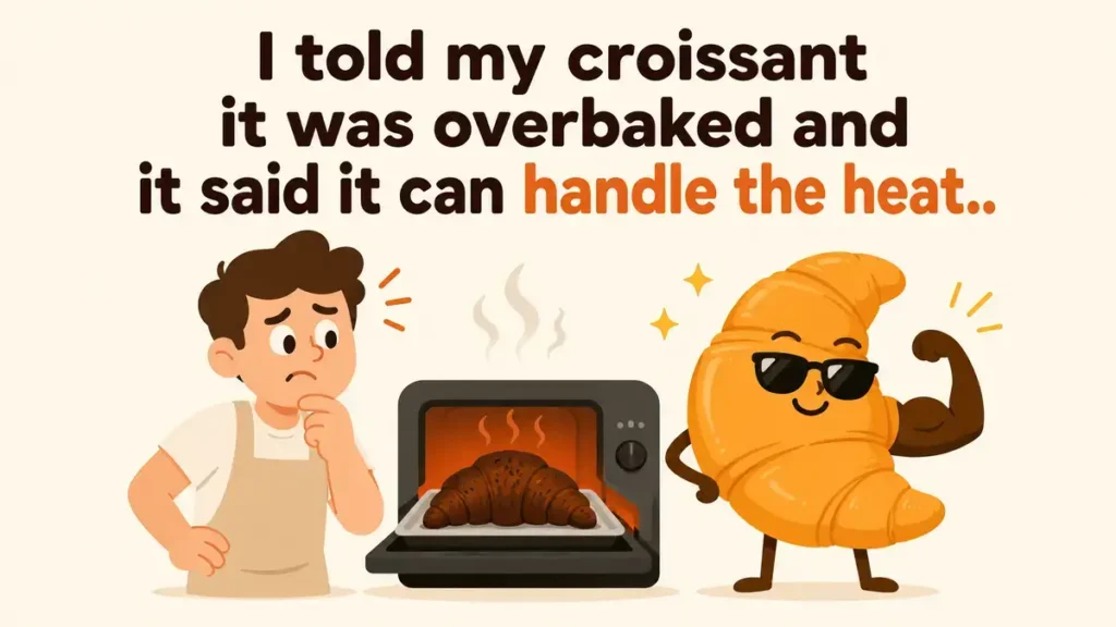I told my croissant it was overbaked and it said it can handle the heat.