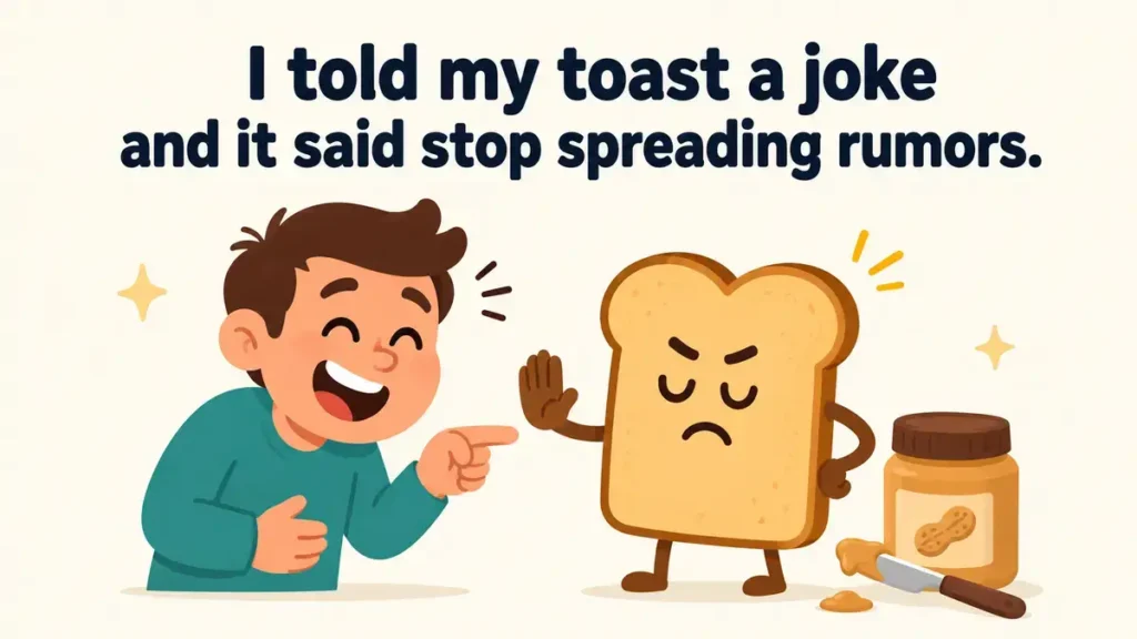 I told my toast a joke and it said stop spreading rumors.
