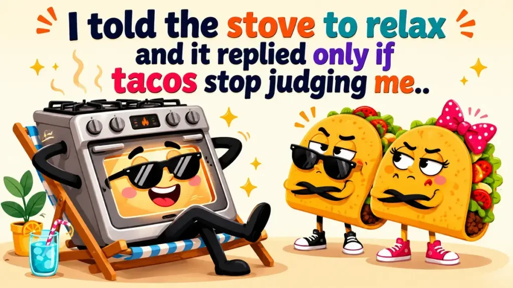 I told the stove to relax and it replied only if tacos stop judging me.
