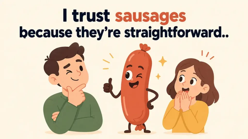 I trust sausages because they're straightforward.