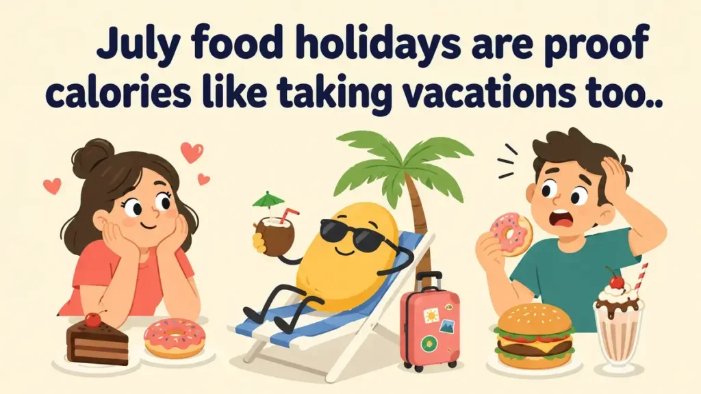 July food holidays are proof calories like taking vacations too.