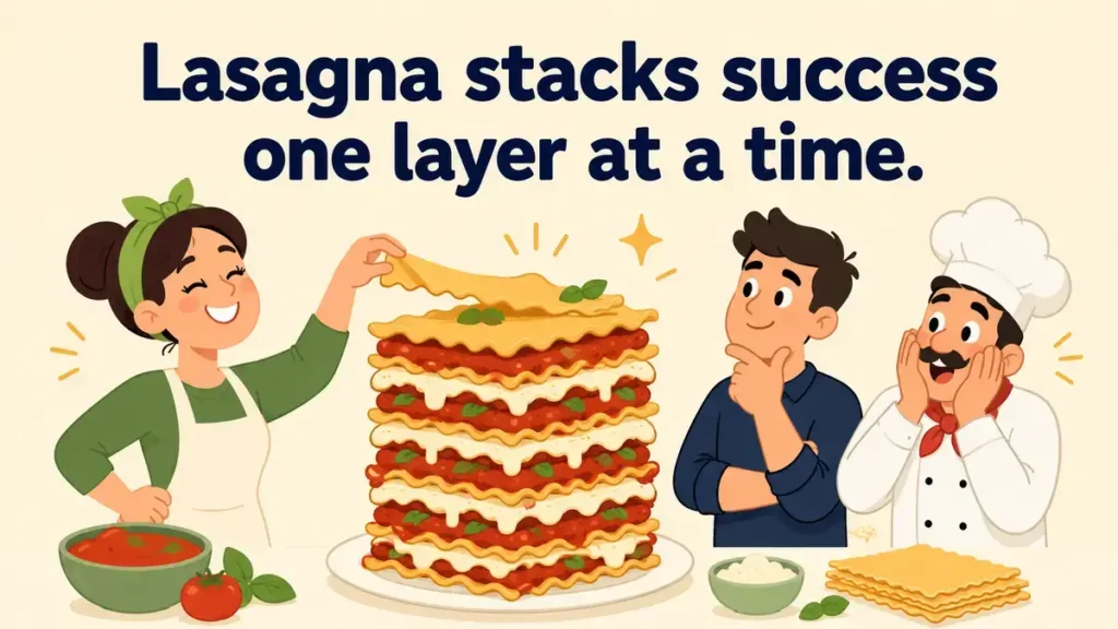 Lasagna stacks success one layer at a time.