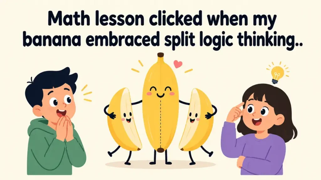 Math lesson clicked when my banana embraced split logic thinking.
