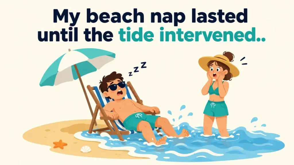 My beach nap lasted until the tide intervened.