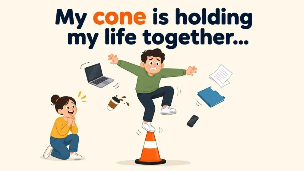 My cone is holding my life together.