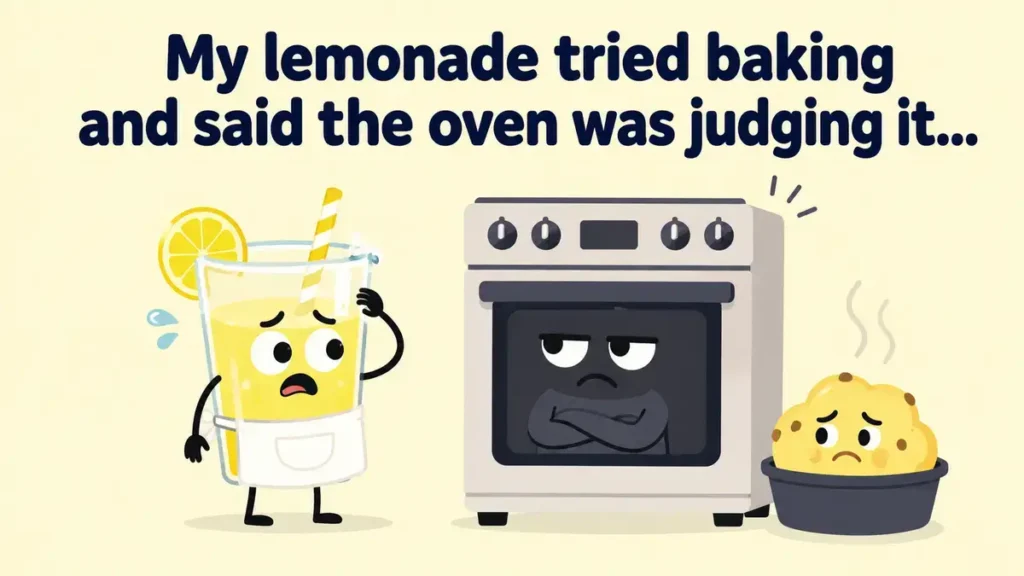 My lemonade tried baking and said the oven was judging it.