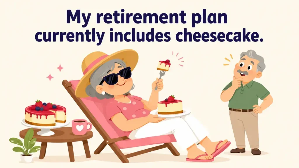 My retirement plan currently includes cheesecake.