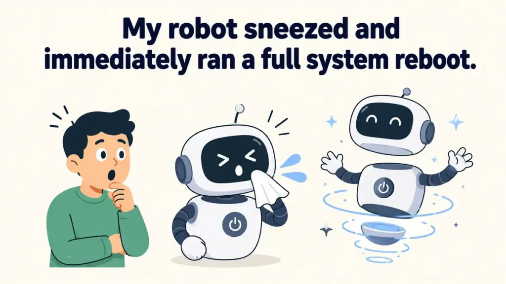 My robot sneezed and immediately ran a full system reboot.