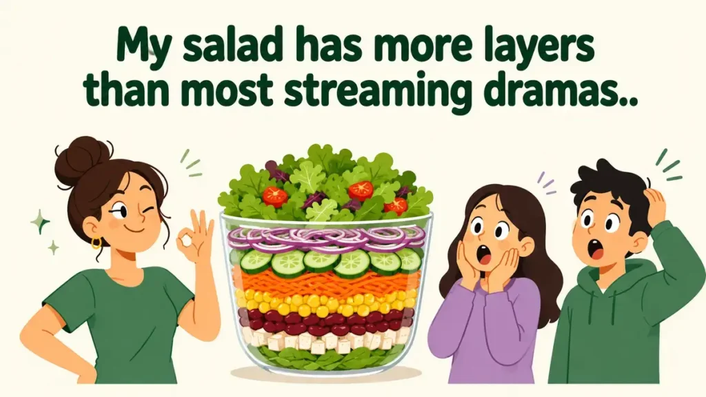 My salad has more layers than most streaming dramas.
