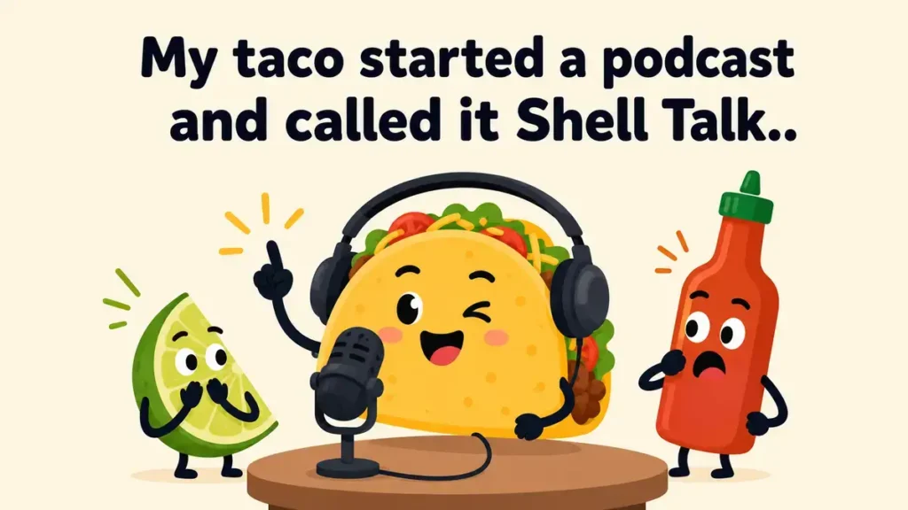 My taco started a podcast and called it Shell Talk.
