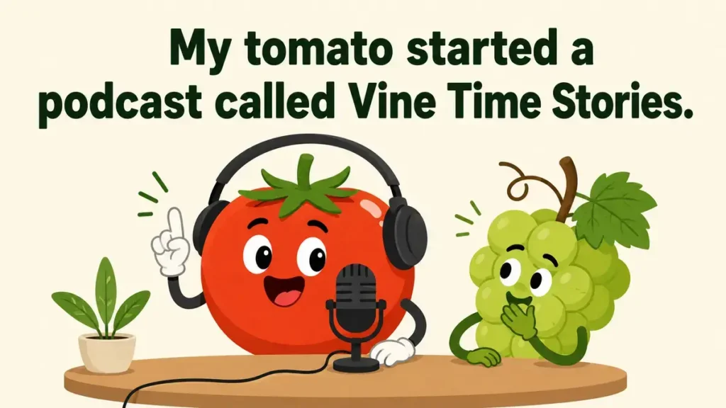 My tomato started a podcast called Vine Time Stories.