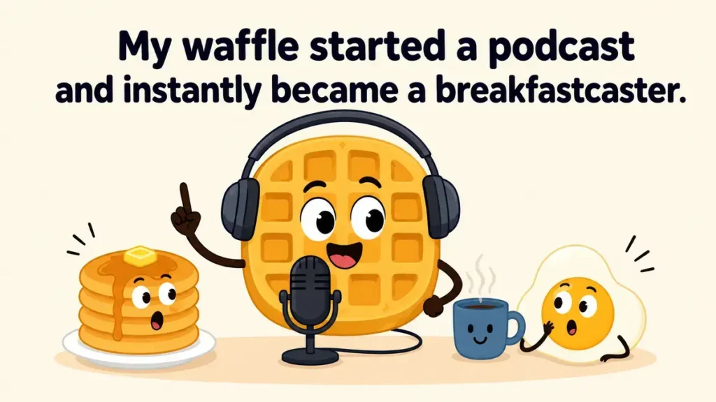 My waffle started a podcast and instantly became a breakfastcaster.