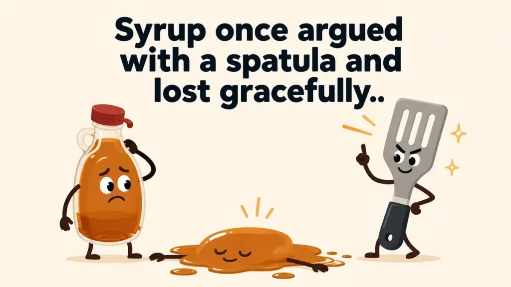 Syrup once argued with a spatula and lost gracefully.