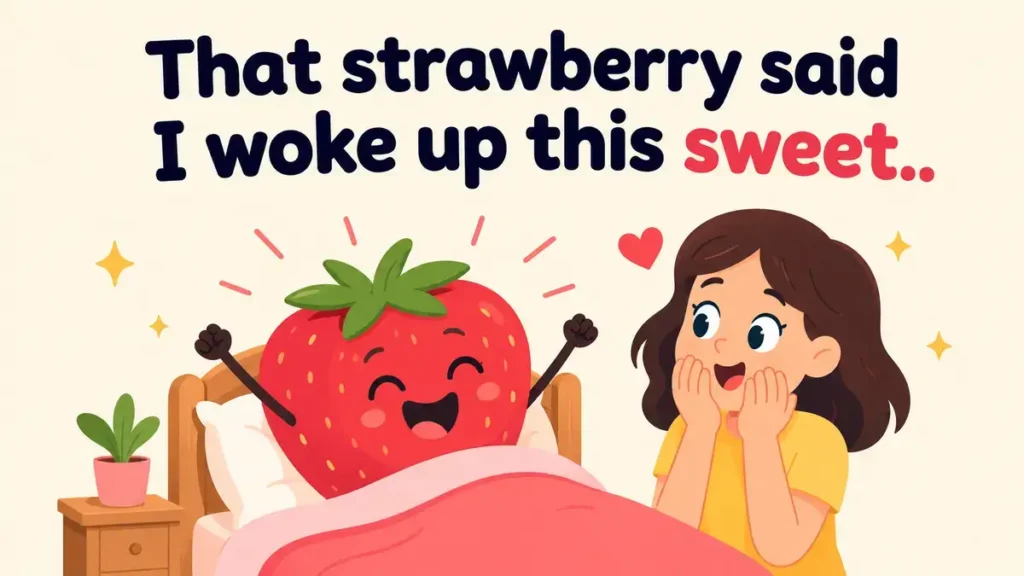 That strawberry said I woke up this sweet.