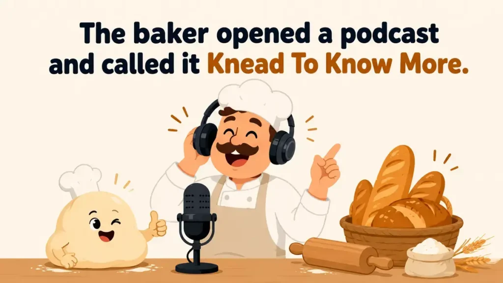The baker opened a podcast and called it Knead To Know More.