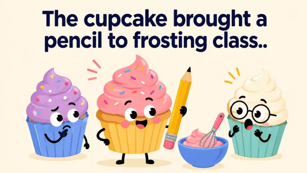 The cupcake brought a pencil to frosting class.