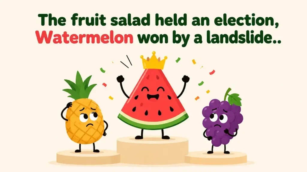 The fruit salad held an election, Watermelon won by a landslide.