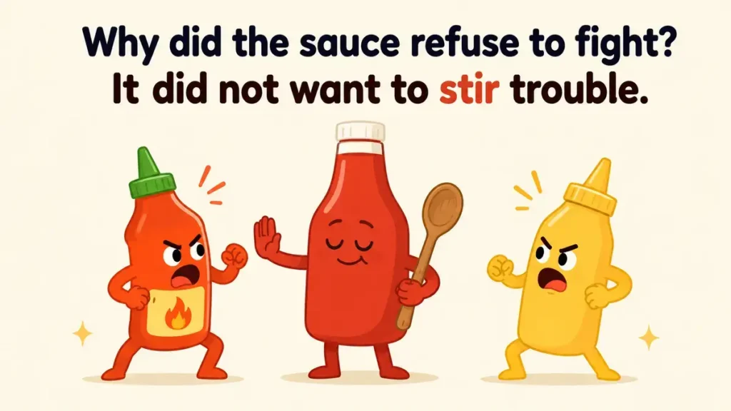Why did the sauce refuse to fight? It did not want to stir trouble.